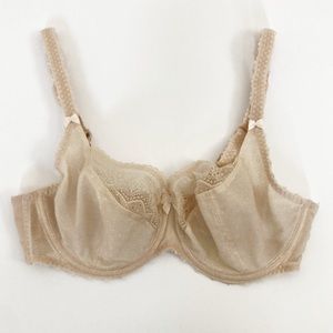 Freya Fancies Sheer Lace Bow Unlined Underwire Balcony Bra Nude 34DD